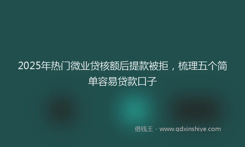 2025年热门微业贷核额后提款被拒，梳理五个简单容易贷款口子