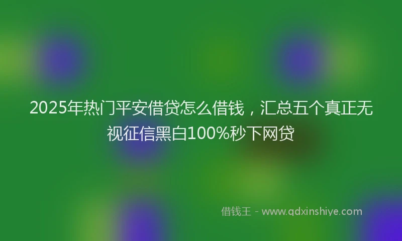 2025年热门平安借贷怎么借钱，汇总五个真正无视征信黑白100%秒下网贷