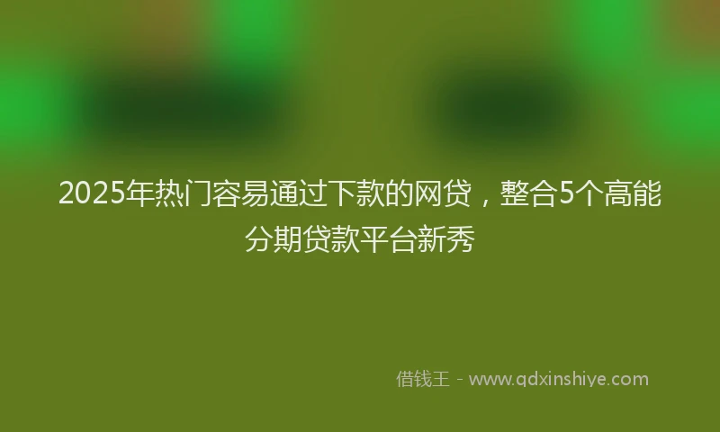2025年热门容易通过下款的网贷，整合5个高能分期贷款平台新秀