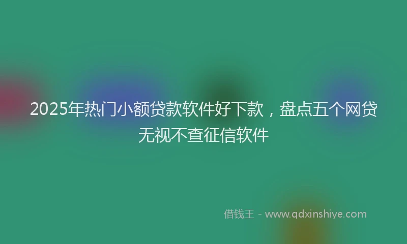 2025年热门小额贷款软件好下款，盘点五个网贷无视不查征信软件