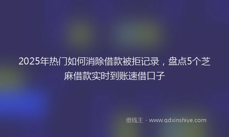 2025年热门如何消除借款被拒记录，盘点5个芝麻借款实时到账速借口子