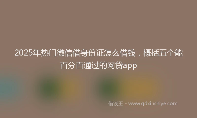 2025年热门微信借身份证怎么借钱，概括五个能百分百通过的网贷app