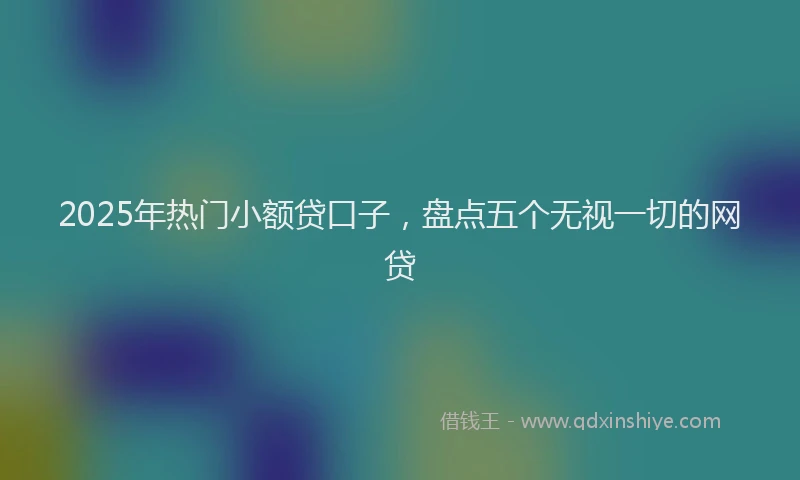 2025年热门小额贷口子，盘点五个无视一切的网贷