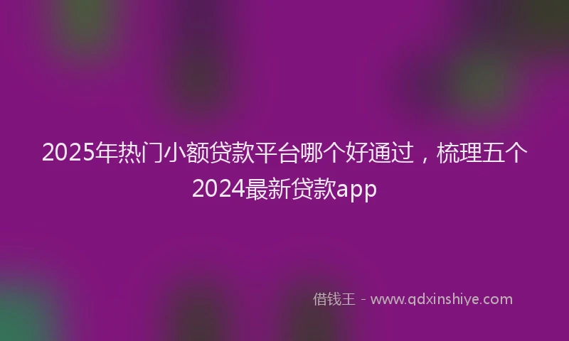 2025年热门小额贷款平台哪个好通过，梳理五个2024最新贷款app