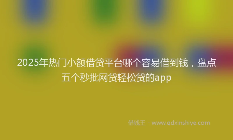 2025年热门小额借贷平台哪个容易借到钱，盘点五个秒批网贷轻松贷的app