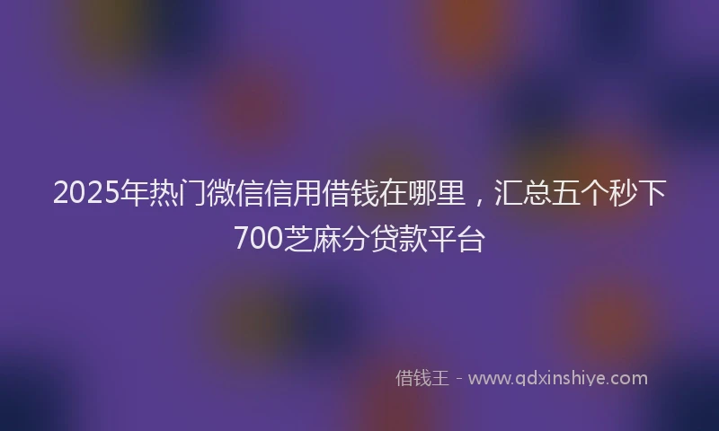 2025年热门微信信用借钱在哪里，汇总五个秒下700芝麻分贷款平台