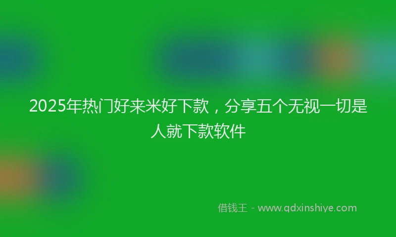 2025年热门好来米好下款，分享五个无视一切是人就下款软件