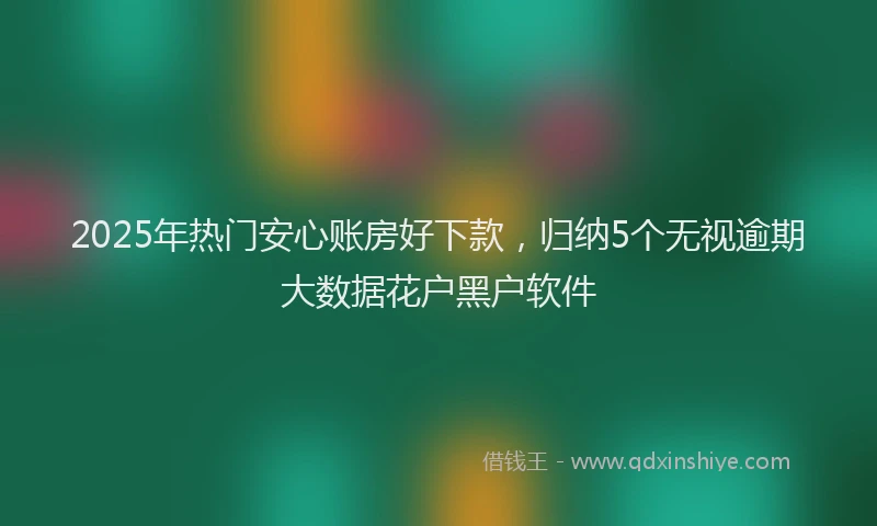2025年热门安心账房好下款，归纳5个无视逾期大数据花户黑户软件