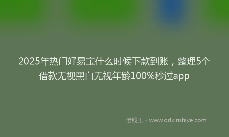 2025年热门好易宝什么时候下款到账，整理5个借款无视黑白无视年龄100%秒过app