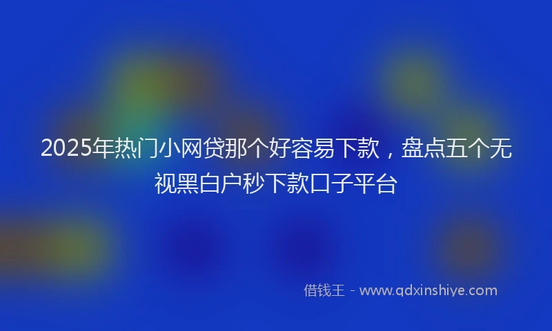 2025年热门小网贷那个好容易下款，盘点五个无视黑白户秒下款口子平台