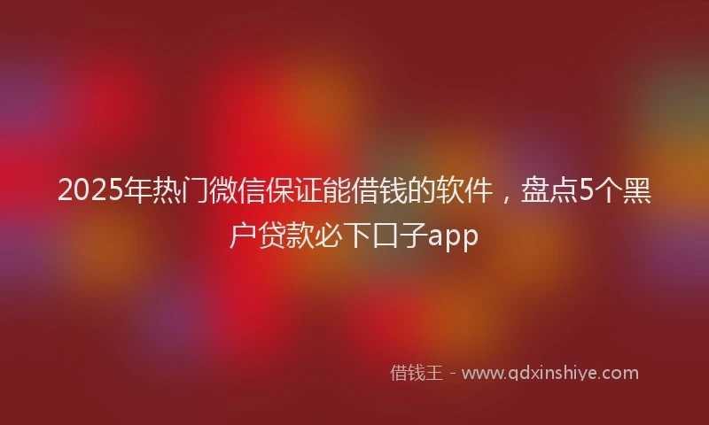 2025年热门微信保证能借钱的软件，盘点5个黑户贷款必下口子app