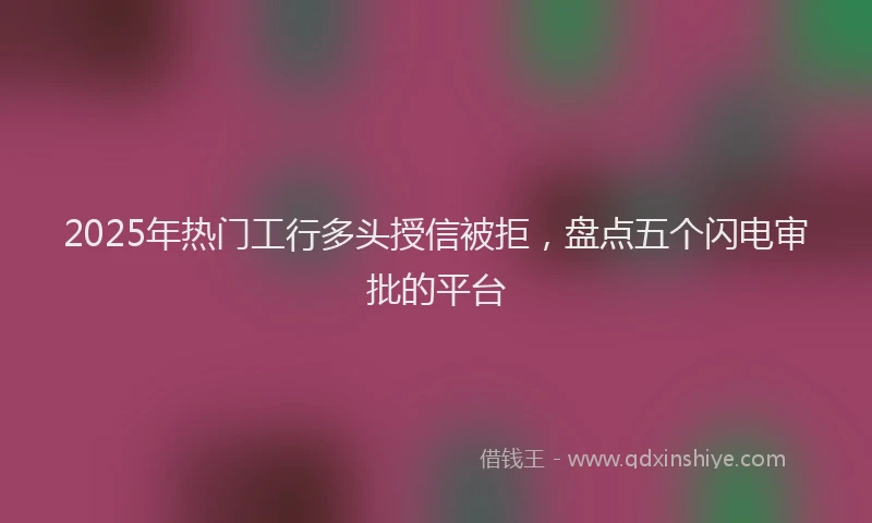 2025年热门工行多头授信被拒，盘点五个闪电审批的平台