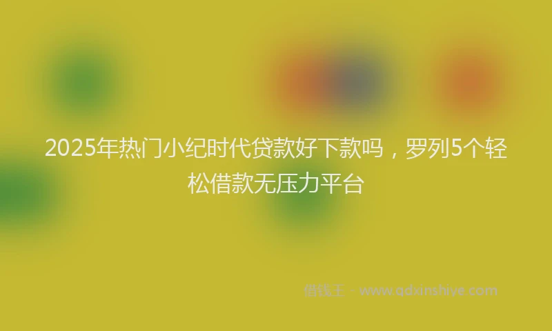 2025年热门小纪时代贷款好下款吗，罗列5个轻松借款无压力平台