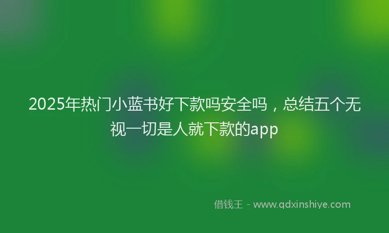 2025年热门小蓝书好下款吗安全吗，总结五个无视一切是人就下款的app