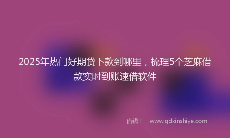 2025年热门好期贷下款到哪里，梳理5个芝麻借款实时到账速借软件