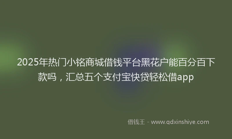 2025年热门小铭商城借钱平台黑花户能百分百下款吗，汇总五个支付宝快贷轻松借app