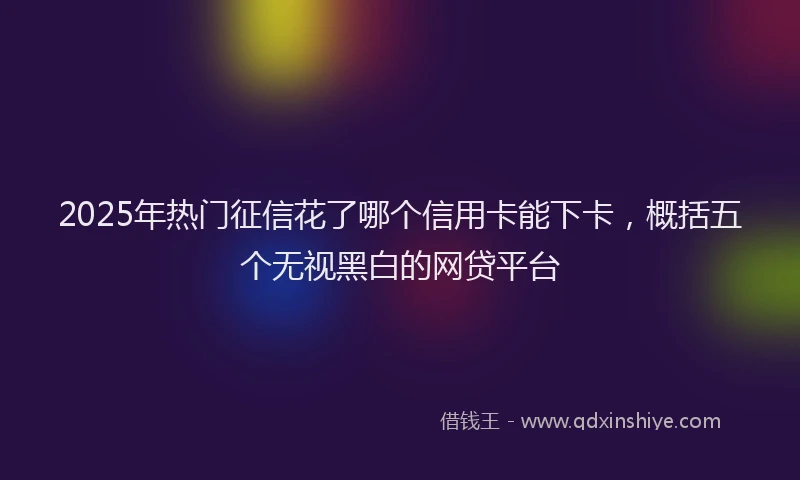 2025年热门征信花了哪个信用卡能下卡，概括五个无视黑白的网贷平台