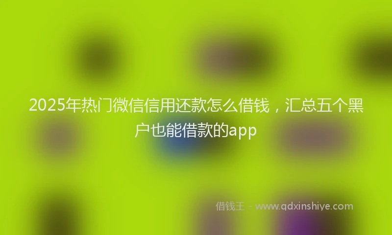 2025年热门微信信用还款怎么借钱，汇总五个黑户也能借款的app