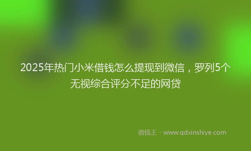 2025年热门小米借钱怎么提现到微信，罗列5个无视综合评分不足的网贷