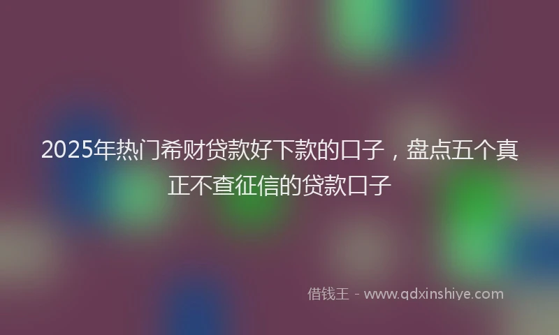 2025年热门希财贷款好下款的口子，盘点五个真正不查征信的贷款口子