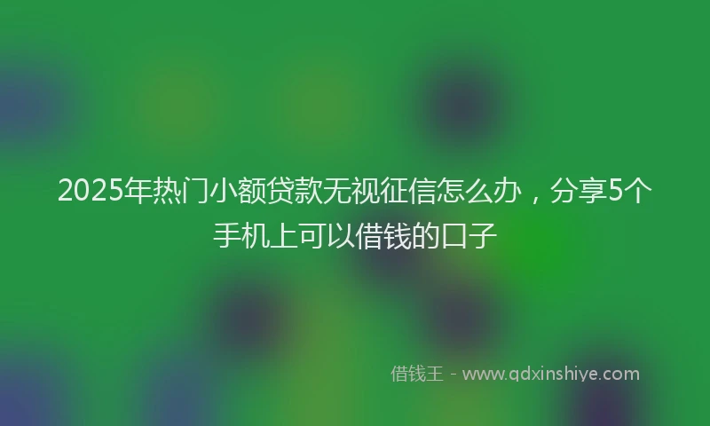 2025年热门小额贷款无视征信怎么办，分享5个手机上可以借钱的口子