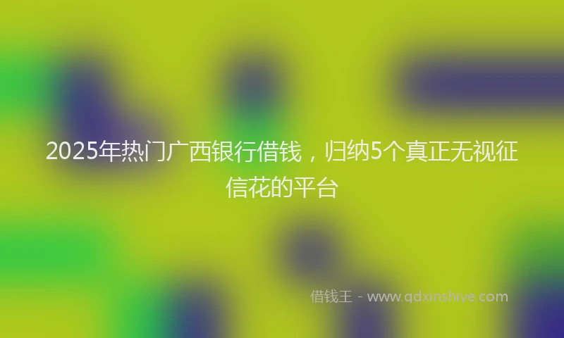 2025年热门广西银行借钱，归纳5个真正无视征信花的平台
