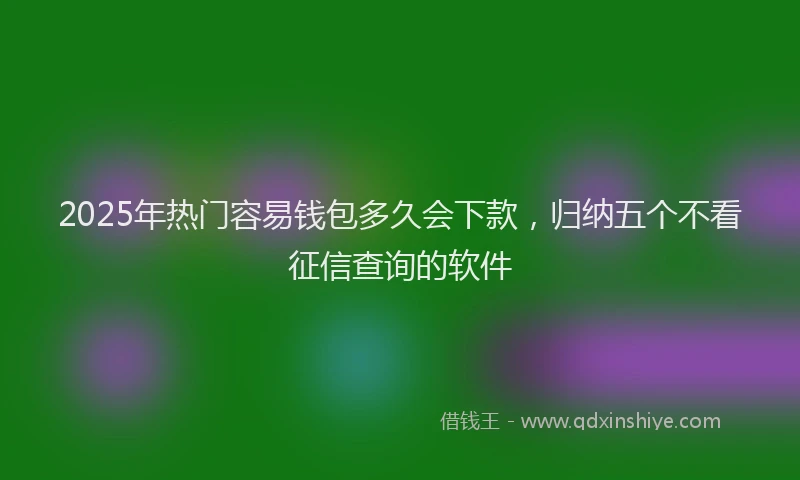 2025年热门容易钱包多久会下款，归纳五个不看征信查询的软件