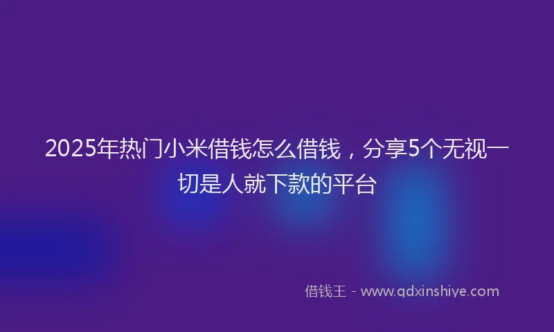 2025年热门小米借钱怎么借钱，分享5个无视一切是人就下款的平台