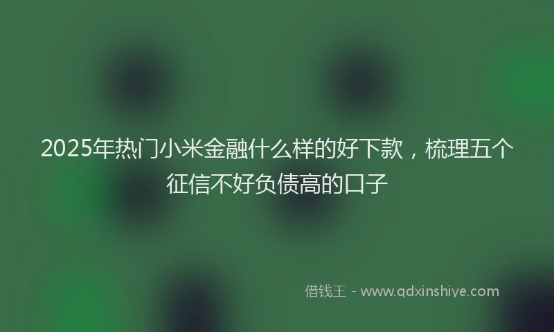 2025年热门小米金融什么样的好下款，梳理五个征信不好负债高的口子