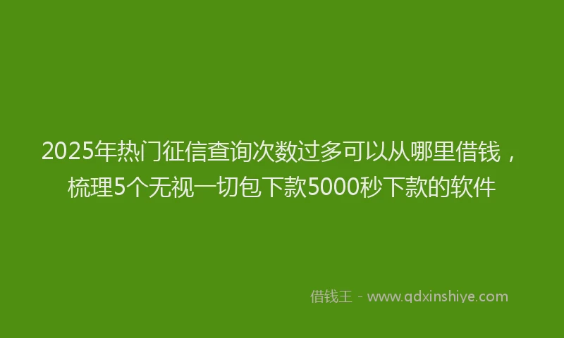 2025年热门征信查询次数过多可以从哪里借钱，梳理5个无视一切包下款5000秒下款的软件