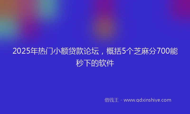 2025年热门小额贷款论坛，概括5个芝麻分700能秒下的软件