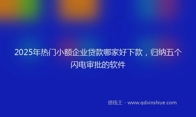2025年热门小额企业贷款哪家好下款，归纳五个闪电审批的软件