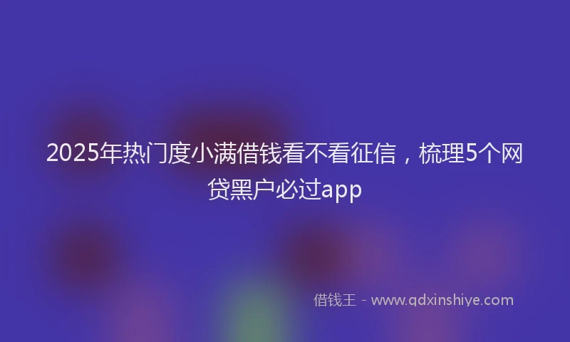 2025年热门度小满借钱看不看征信，梳理5个网贷黑户必过app