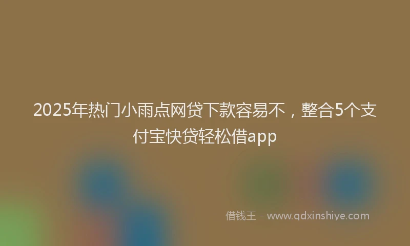 2025年热门小雨点网贷下款容易不，整合5个支付宝快贷轻松借app