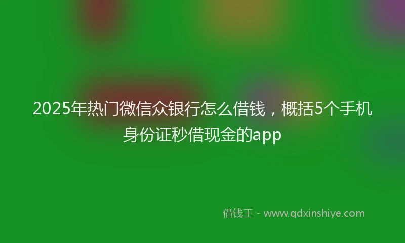 2025年热门微信众银行怎么借钱，概括5个手机身份证秒借现金的app