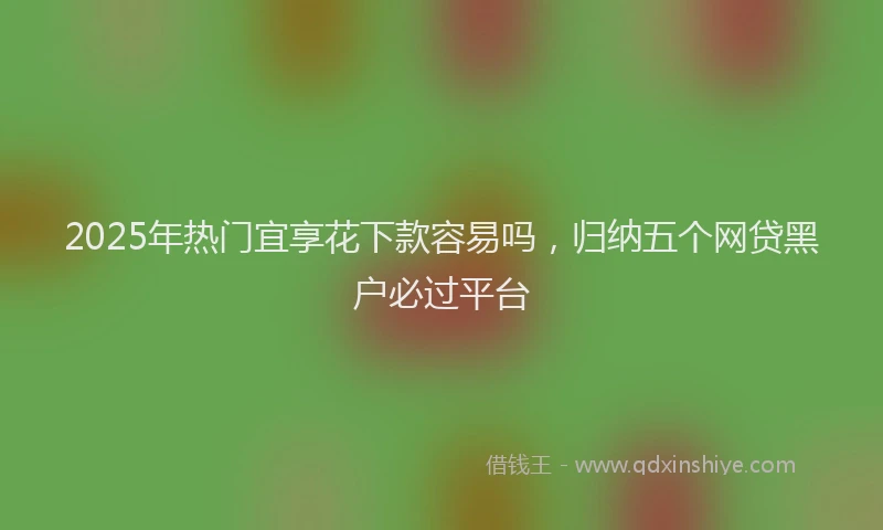 2025年热门宜享花下款容易吗，归纳五个网贷黑户必过平台