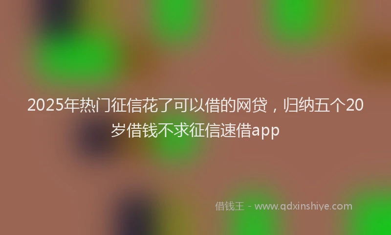 2025年热门征信花了可以借的网贷，归纳五个20岁借钱不求征信速借app
