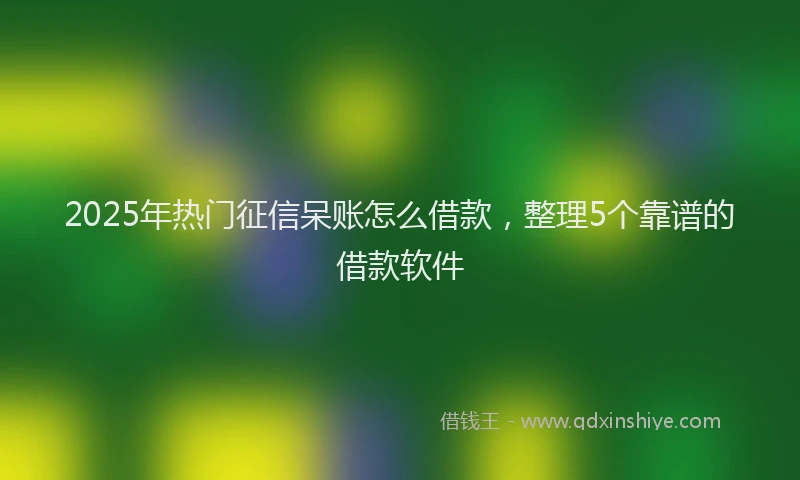 2025年热门征信呆账怎么借款，整理5个靠谱的借款软件