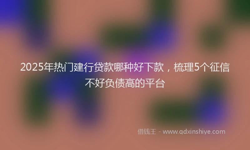 2025年热门建行贷款哪种好下款，梳理5个征信不好负债高的平台