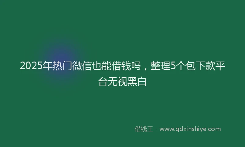 2025年热门微信也能借钱吗，整理5个包下款平台无视黑白