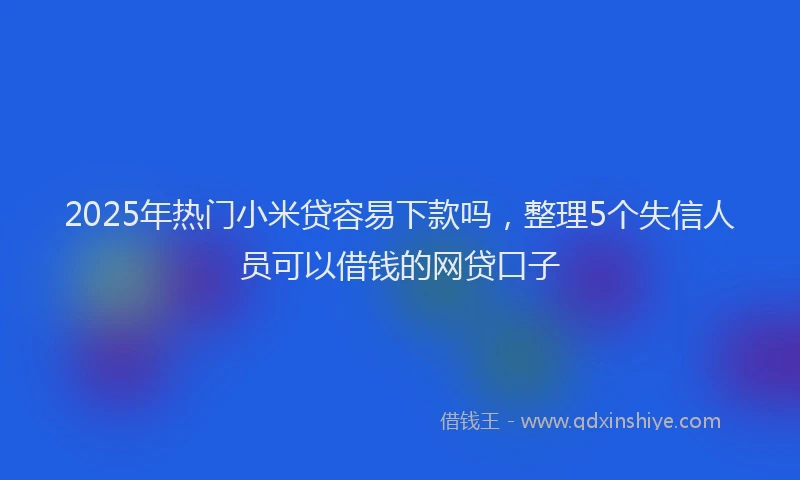 2025年热门小米贷容易下款吗，整理5个失信人员可以借钱的网贷口子
