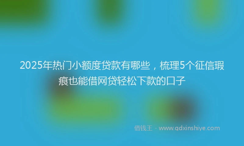 2025年热门小额度贷款有哪些，梳理5个征信瑕疵也能借网贷轻松下款的口子