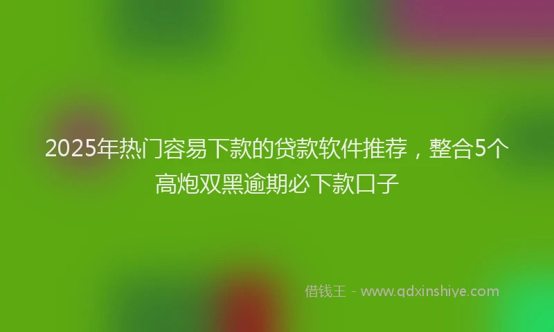 2025年热门容易下款的贷款软件推荐，整合5个高炮双黑逾期必下款口子