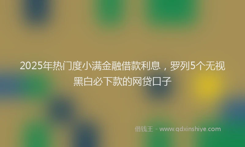 2025年热门度小满金融借款利息，罗列5个无视黑白必下款的网贷口子