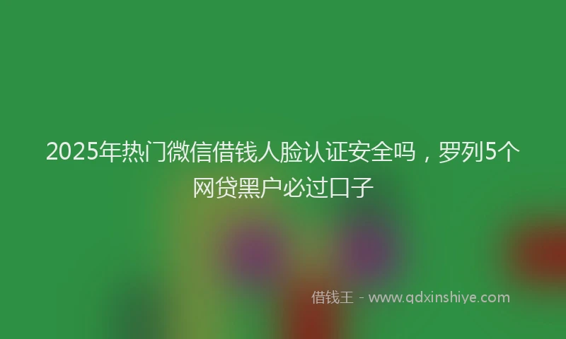 2025年热门微信借钱人脸认证安全吗，罗列5个网贷黑户必过口子