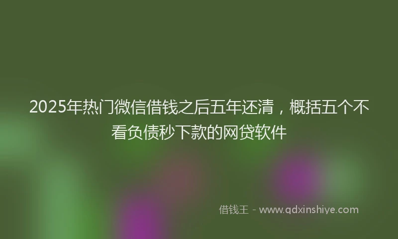 2025年热门微信借钱之后五年还清，概括五个不看负债秒下款的网贷软件