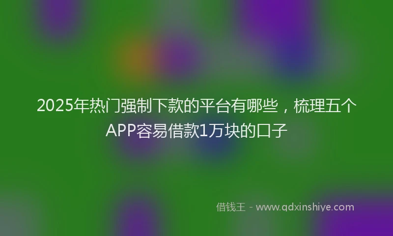 2025年热门强制下款的平台有哪些，梳理五个APP容易借款1万块的口子