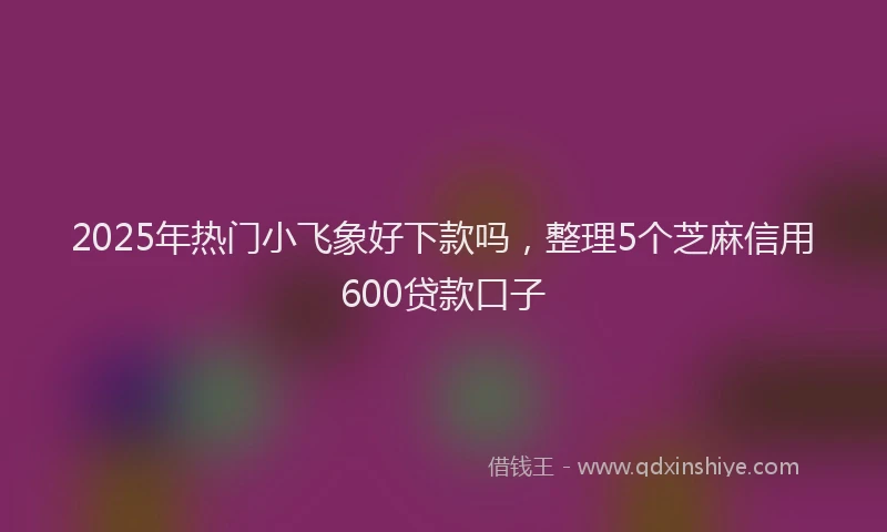 2025年热门小飞象好下款吗，整理5个芝麻信用600贷款口子