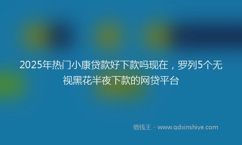 2025年热门小康贷款好下款吗现在，罗列5个无视黑花半夜下款的网贷平台