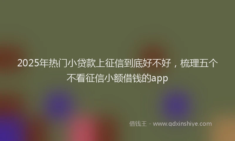 2025年热门小贷款上征信到底好不好，梳理五个不看征信小额借钱的app